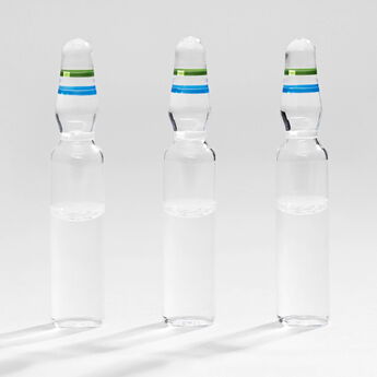 A closeup of vaccine vials.